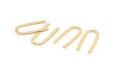Brass Geometric Charm, 24 Textured Raw Brass U Shaped Pendants With 1 Hole, Charms, Findings (27x13x0.50mm) D1390
