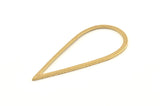 Drop Brass Charm, 12 Raw Brass Drop Connectors (50x22x1mm) D1602