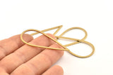 Drop Brass Charm, 12 Raw Brass Drop Connectors (50x22x1mm) D1602