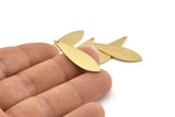 Brass Marquise Charm, 12 Raw Brass Marquise Charms With 1 Hole, Earrings, Pendants (31x9x1mm) D1356