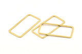 Brass Rectangle Charm, 12 Raw Brass Open Rectangle Connectors (20x40x2x1mm) D1648