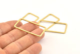 Brass Rectangle Charm, 12 Raw Brass Open Rectangle Connectors (20x40x2x1mm) D1648