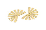 Brass Sun Charm, 24 Textured Raw Brass Rising Sun Flag Charms With 1 Hole, Findings, Earrings (25x17x0.60mm) D1411