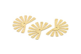 Brass Sun Charm, 24 Textured Raw Brass Rising Sun Flag Charms With 1 Hole, Findings, Earrings (25x17x0.60mm) D1411