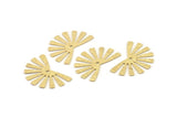 Brass Sun Charm, 24 Textured Raw Brass Rising Sun Flag Charms With 1 Hole, Findings, Earrings (25x17x0.60mm) D1411