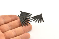 Black Broom Charm, 2 Oxidized Black Brass Broom Charms With 1 Loop, Pendants, Earrings (31x1.5mm) N1010