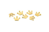 Brass Crown Bead, 100 Raw Brass King Crown Beads (9x8x0.80mm) D1376