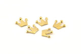 Brass Crown Bead, 100 Raw Brass King Crown Beads (9x8x0.80mm) D1376