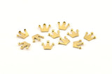 Brass Crown Bead, 100 Raw Brass King Crown Beads (9x8x0.80mm) D1376