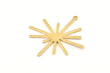 Brass Boom Charm, 8 Raw Brass Boom Charms With 1 Loop (40x38x1mm) D1572
