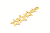 Brass Star Charm, 12 Raw Brass Star Charms With 1 Hole (45x14x0.80mm) D1530