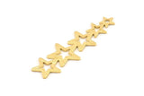 Brass Star Charm, 12 Textured Raw Brass Star Charms With 1 Hole (45x14x0.80mm) D1533