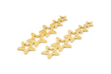 Brass Star Charm, 12 Textured Raw Brass Star Charms With 1 Hole (45x14x0.80mm) D1533