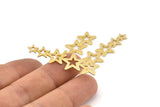 Brass Star Charm, 12 Textured Raw Brass Star Charms With 1 Hole (45x14x0.80mm) D1533