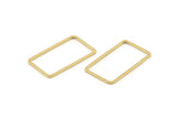 Brass Rectangle Connector, 50 Raw Brass Rectangle Connectors, Charms, Findings (13x23x0.80mm) D1475