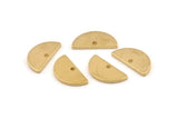 Brass Semi Circle , 24 Raw Brass Half Moon Charms With 1 Hole, Pendants (15x7.5x1.2mm) D1365