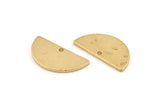 Brass Semi Circle , 12 Raw Brass Half Moon Charms With 1 Hole, Pendants (21x10.5x1.2mm) D1479