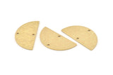 Semi Circle Charm, 10 Textured Raw Brass Half Moon Blanks With 2 Holes (30x15x0.80mm) D1392