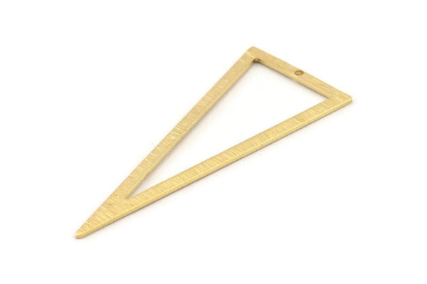Brass Triangle Charm, 10 Textured Raw Brass Triangle Charms With 1 Hole, Earrings, Findings (50x20x0.80mm) D1359