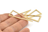 Brass Triangle Charm, 10 Textured Raw Brass Triangle Charms With 1 Hole, Earrings, Findings (50x20x0.80mm) D1359
