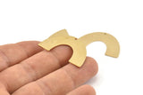 Brass Geometric Charm, 8 Raw Brass Semi Circle Blanks With 1 Hole, Pendants, Findings (34x21x0.80mm) D1539