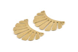 Brass Fringed Pendant, 10 Raw Brass Fringed Charms With 2 Holes, Findings (30x17x0.80mm) D1384