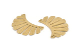 Brass Fringed Pendant, 10 Raw Brass Fringed Charms With 2 Holes, Findings (30x17x0.80mm) D1384