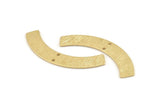 Brass Geometric Pendant, 8 Textured Raw Brass Semi Circle Blanks With 2 Holes, Charms, Findings (47x8x1mm) D1387