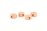 Round Spacer Bead, 8 Rose Gold Plated Brass Circle Industrial Spacer Bead, Findings (8x3.6mm) D0210 Q0636