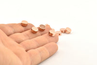 Round Spacer Bead, 8 Rose Gold Plated Brass Circle Industrial Spacer Bead, Findings (8x3.6mm) D0210 Q0636