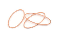 Rose Gold Oval Connector, 24 Rose Gold Tone Brass Oval Connectors (40x20x1mm) D1653