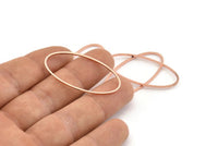 Rose Gold Oval Connector, 24 Rose Gold Tone Brass Oval Connectors (40x20x1mm) D1653