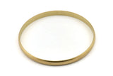 Brass Circle Connectors, 4 Raw Brass Circle Connectors (70x1.5x5mm) D1457