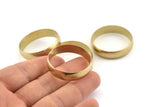 Brass Circle Connectors, 6 Raw Brass Circle Connectors (35x1.5x8mm) D1458