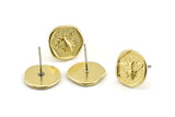 Pirinç Arı Küpesi, 6 Ham Pirinç Arı Küpesi (13x1,5 mm) N1212
