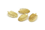 Brass Leaf Charm, Raw Brass Leaf Charms With 1 Hole, Earrings, Findings (21x13x1mm) N1207