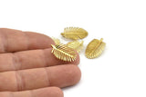 Brass Leaf Charm, 8 Raw Brass Leaf Charms With 1 Hole, Earrings, Findings (21x13x1mm) N1207
