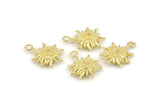 Brass Sun Charm, 6 Raw Brass Sun Charms With 1 Loop, Findings (19x14xmm) N1198