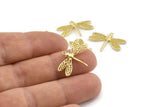 Brass Dragonfly Charm, Raw Brass Dragonfly Charms With 1 Loop, Pendants, Findings (22x16mm) N1208