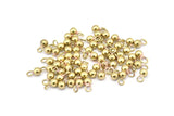 Brass Ball Charm, Raw Brass Ball Charms With 1 Loop (4mm) N0587