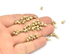 Brass Ball Charm, Raw Brass Ball Charms With 1 Loop (4mm) N0587