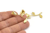 Brass Rose Charm, Raw Brass Flower Charms With 1 Loop, Pendants, Findings (39mm) N1200