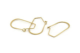 Brass Earring Wire, 24 Raw Brass Earring Wires (29x17x0.70mm) D1715