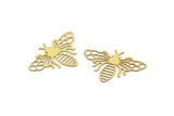 Brass Bee Charm, 20 Raw Brass Bee Charms, Findings (19x26x0.30mm) D1679