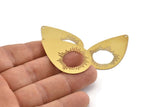 Brass Drop Charm, 10 Raw Brass Drop Charms With 1 Hole, Findings (43x27x0.30mm) D1705