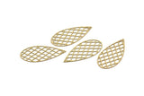 Brass Drop Charm, 6 Raw Brass Drop Charms, Findings (27x13x0.30mm) F121