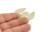Brass Drop Charm, 6 Raw Brass Drop Charms, Findings (27x13x0.30mm) F121