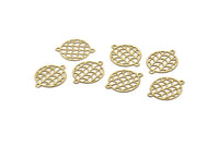 Pirinç Daire Charm, 2 Döngülü 50 Ham Pirinç Daire Bağlantı Parçası, Bağlantı Parçaları (12x16x0,30 mm) F108