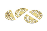 Brass Semi Circle, 24 Raw Brass Semi Circle Charms, Earrings, Findings (19x10x0.30mm) F116