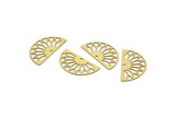 Brass Semi Circle, 12 Raw Brass Semi Circle Charms With 1 Hole, Earrings, Findings (19x10x0.40mm) F110